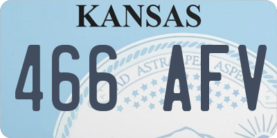 KS license plate 466AFV