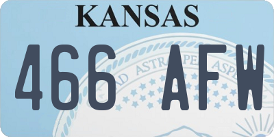 KS license plate 466AFW