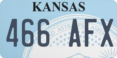 KS license plate 466AFX