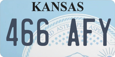 KS license plate 466AFY