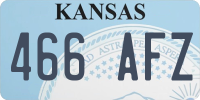 KS license plate 466AFZ