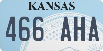 KS license plate 466AHA