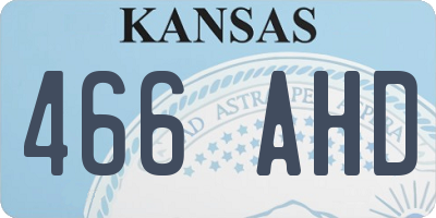 KS license plate 466AHD