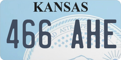 KS license plate 466AHE