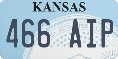 KS license plate 466AIP