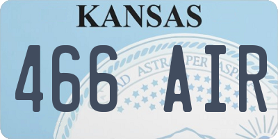 KS license plate 466AIR