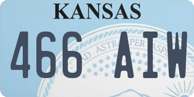 KS license plate 466AIW