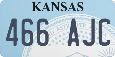 KS license plate 466AJC