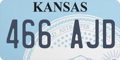 KS license plate 466AJD