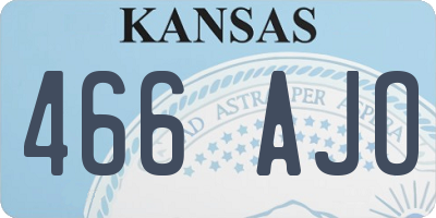 KS license plate 466AJO