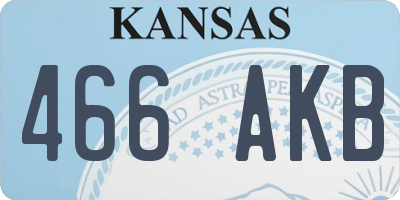 KS license plate 466AKB