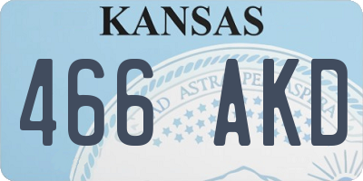 KS license plate 466AKD