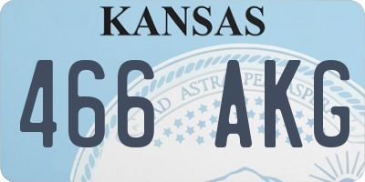 KS license plate 466AKG
