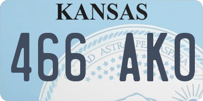 KS license plate 466AKO