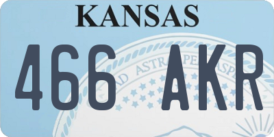 KS license plate 466AKR
