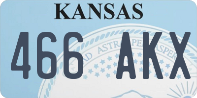 KS license plate 466AKX