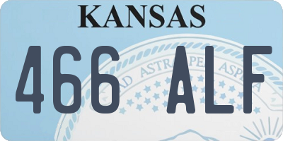 KS license plate 466ALF