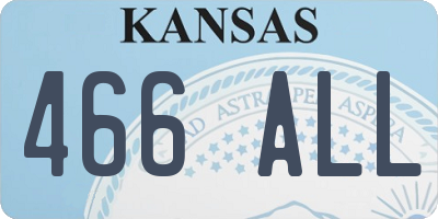 KS license plate 466ALL