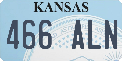 KS license plate 466ALN