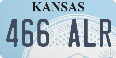 KS license plate 466ALR