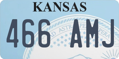 KS license plate 466AMJ