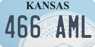 KS license plate 466AML