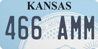 KS license plate 466AMM