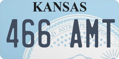 KS license plate 466AMT
