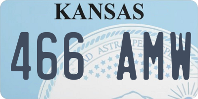 KS license plate 466AMW