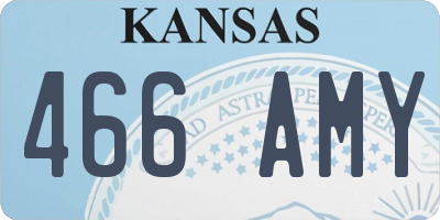 KS license plate 466AMY