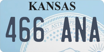 KS license plate 466ANA