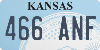 KS license plate 466ANF