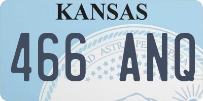 KS license plate 466ANQ