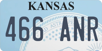 KS license plate 466ANR