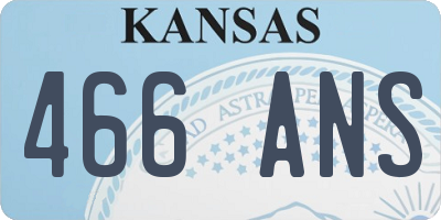 KS license plate 466ANS