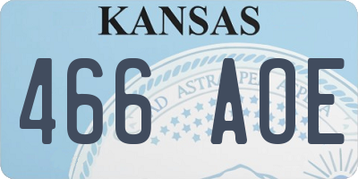 KS license plate 466AOE