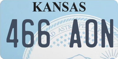 KS license plate 466AON