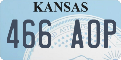 KS license plate 466AOP