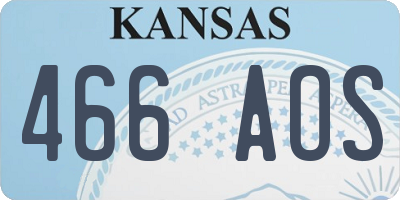 KS license plate 466AOS