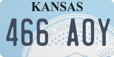 KS license plate 466AOY