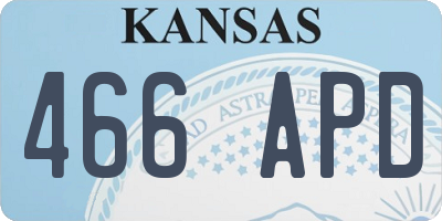 KS license plate 466APD