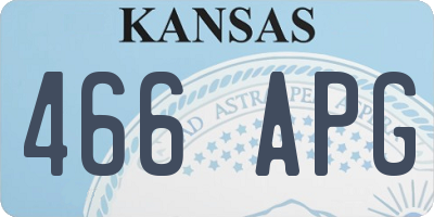 KS license plate 466APG