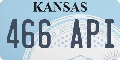 KS license plate 466API