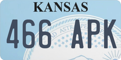 KS license plate 466APK