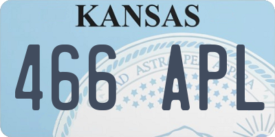 KS license plate 466APL