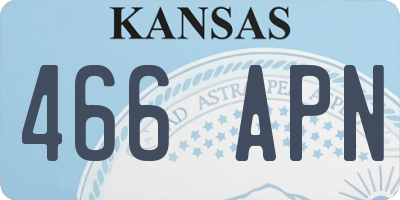 KS license plate 466APN