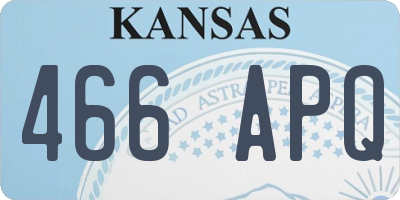 KS license plate 466APQ