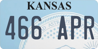 KS license plate 466APR