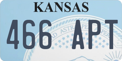 KS license plate 466APT