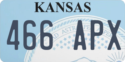 KS license plate 466APX
